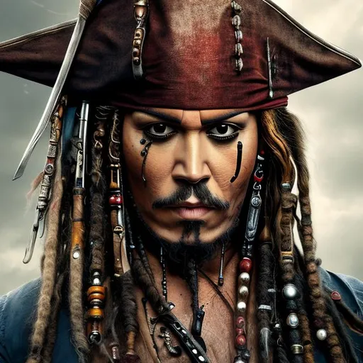 Prompt: Realistic Portrait Of Jack Sparrow pirate, Black pearl Ship
Cinematic , HD Quality, High Resolution
