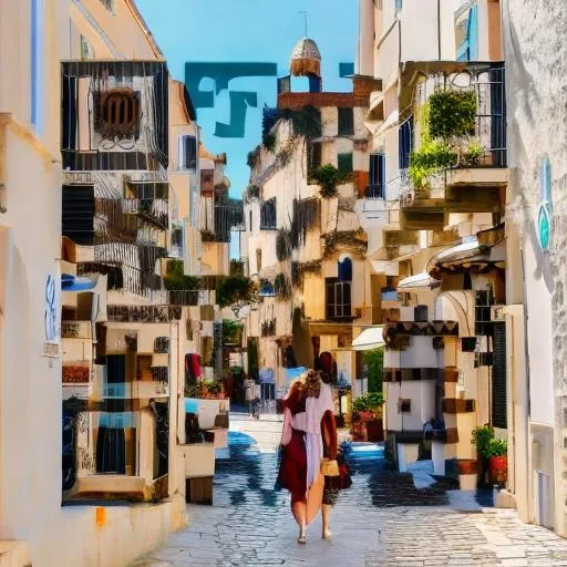 Prompt: Corfu medieval city a traveler strolling through the cobblestoned streets exploring 