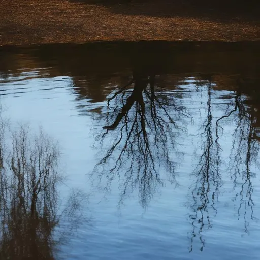 Prompt: A reflection in water