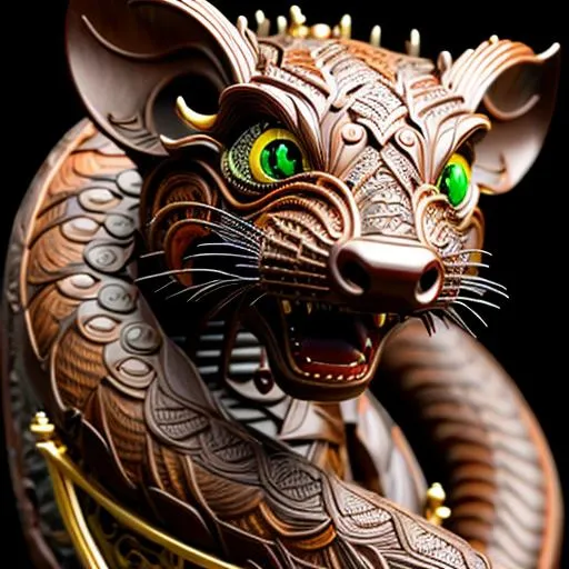 Prompt: Insanely Detailed Japanese Mon of a Mongoose, On a black Sash, Brown and Dark Green Colors, Intricately Detailed, Hyperdetailed, Legend of the Five Rings, Hyperrealistic, 4K, 8K resolution, 3D shading, beautiful, Asian Aesthetic, L5R, Anciant Japanese