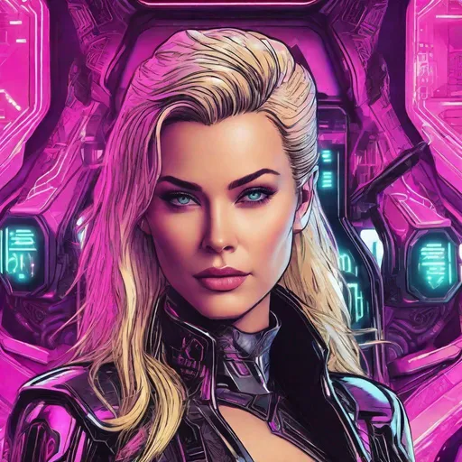 Prompt: neonpunk style {an h.r. giger cybernetic woman with long blonde hair piloting a futuristic dropship, (looks like grace kelly), cyberpunk art, wears a suit of power armor, closeup character portrait} . cyberpunk, vaporwave, neon, vibes, vibrant, stunningly beautiful, crisp, detailed, sleek, ultramodern, magenta highlights, dark purple shadows, high contrast, cinematic, ultra detailed, intricate, professional