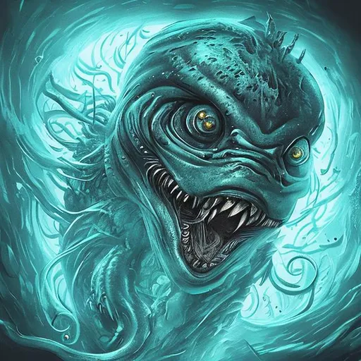 Prompt: deep sea monster, digital art

