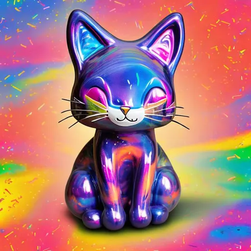 Prompt: Cat toy in the style of Lisa frank