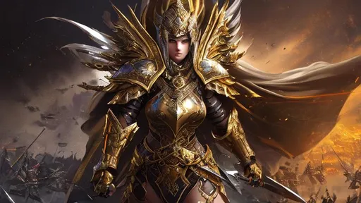 Prompt: {{{{the highest quality concept art masterpiece full body view}}}}
Attractive female warrior, gold and silver armor with splashes of blood. ready for war. dark battlefield in the background. 