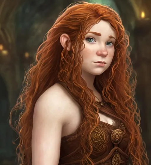 Prompt: Female, Dwarven, Celtic, Dwarf, Irish, Red Hair, Auburn Hair
