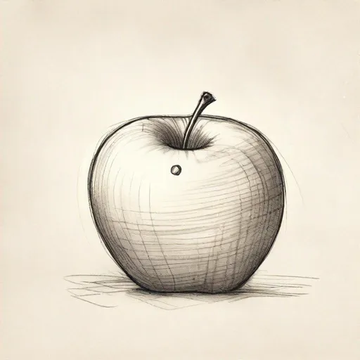 Coloured Apple drawing with directional shading guide by Mark Schmidt
