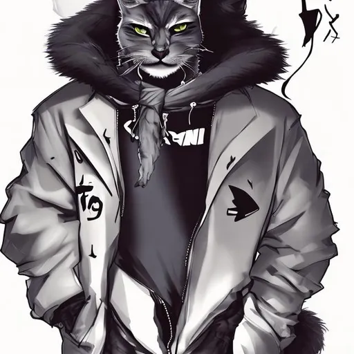 Prompt: big bad cat, style, fashion