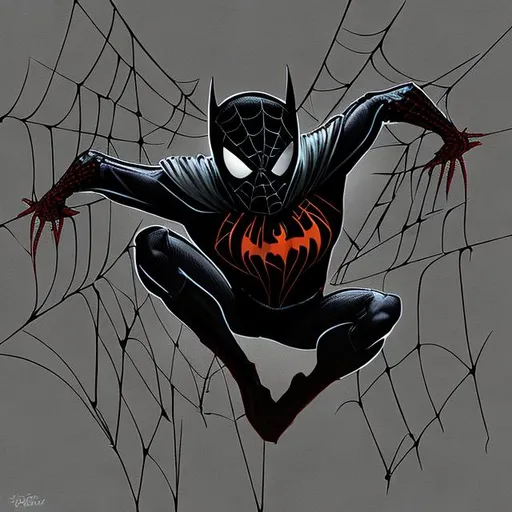 Prompt: SpiderBatman with two legs