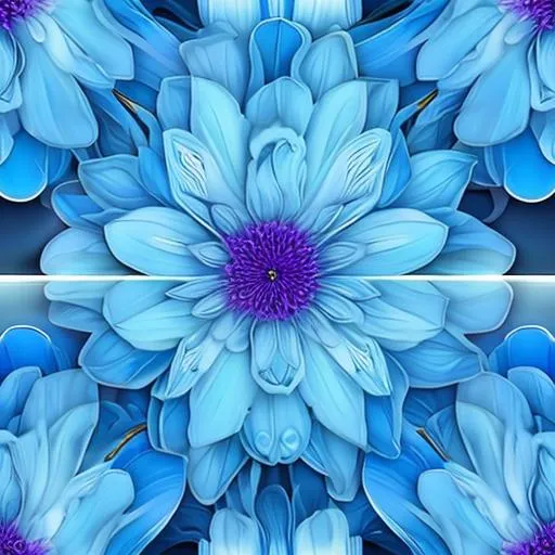 Prompt: blue flower, seamless art
