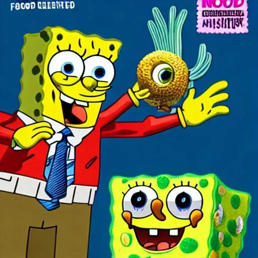 Prompt: spongebob on the cover of a food magazine 8 k hdr detailed 4 k 1 6 k