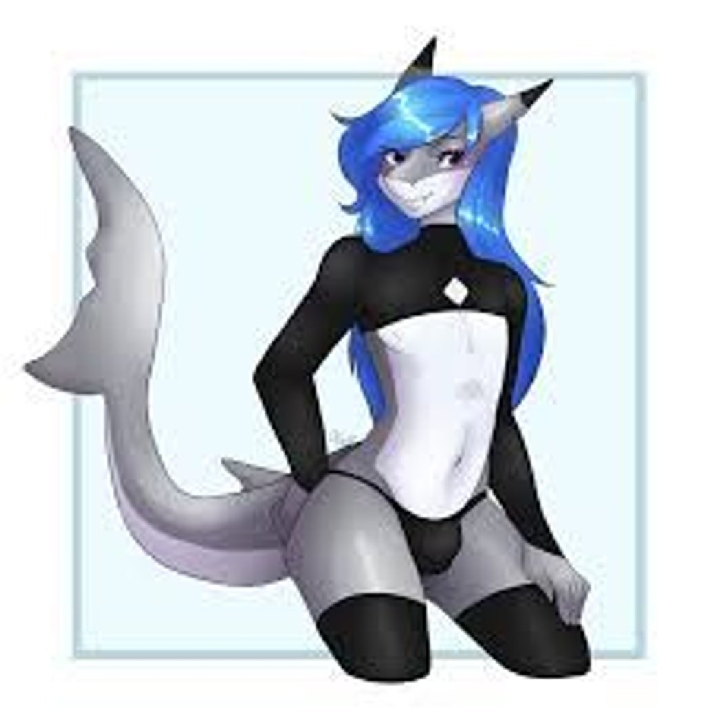 173625 - safe, artist:tryingtotry, canine, fictional species, fish, fox,  goo creature, mammal, shark, tiger shark, anthro, ambiguous gender, blue  eyes, cheering, cheerleader, collar, exclamation point, explosion, goo,  green eyes, group, hands together