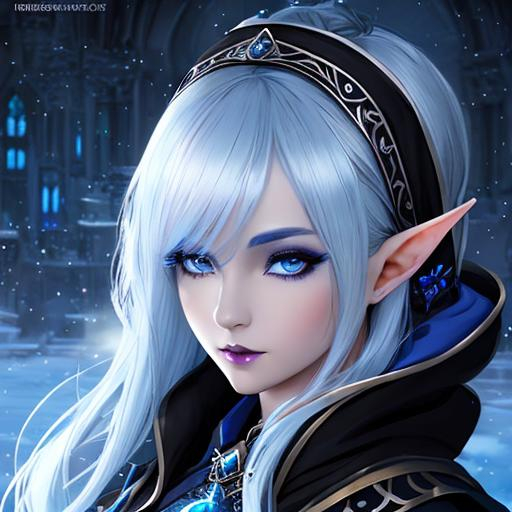 half body portrait, female , elf, drow, dark elf, bl... | OpenArt