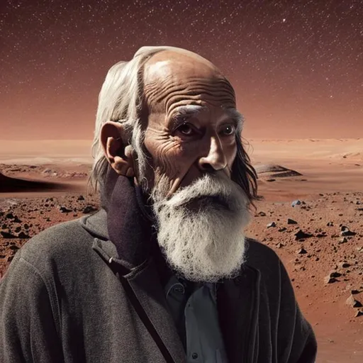 Prompt: Old Homeless man inaugurated as president of mars