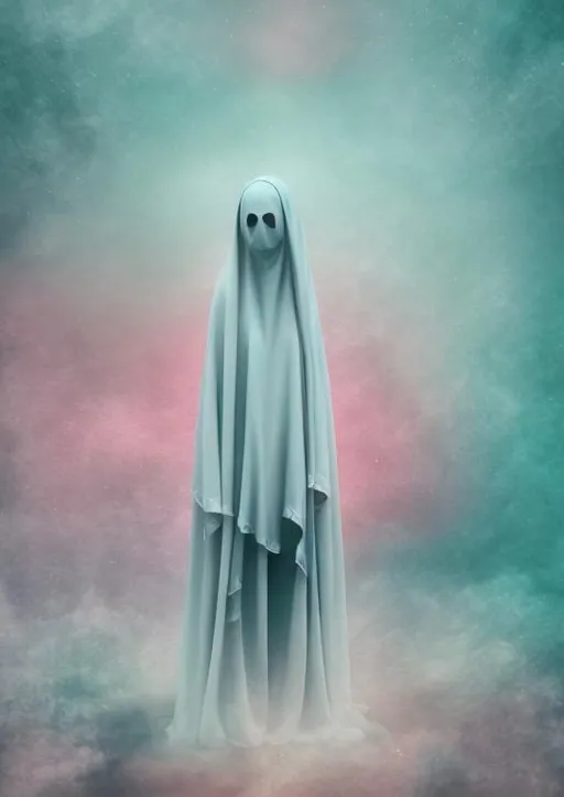 Prompt: Pale ghost figure cry.
Surrealistic dettailed background.
Artistic color effect.
Centered