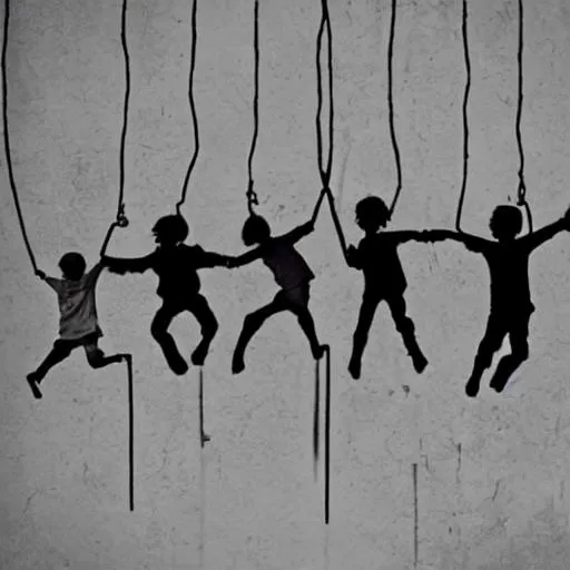 Prompt: An abstract image of boys breaking free from chains or barriers, symbolizing their resilience in overcoming challenges.