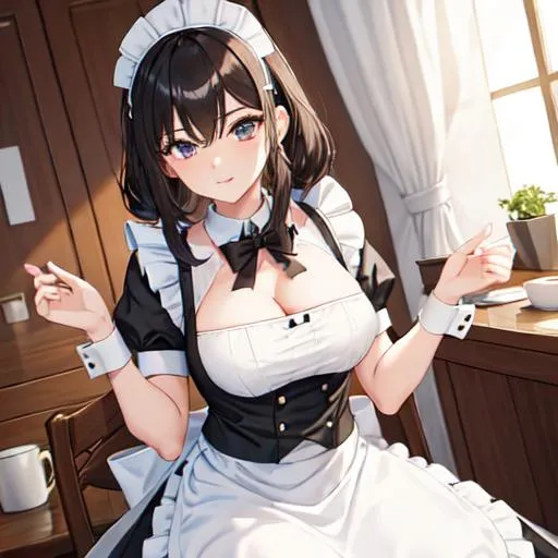 Prompt: 1female wearing a maid outfit