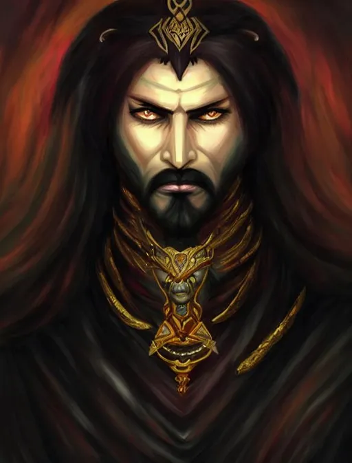 Prompt: Realistic portrait of Ahriman, Angra Mainyu, The Persian God and Lord of Darkness, The Archenemy of Ahura Mazda.