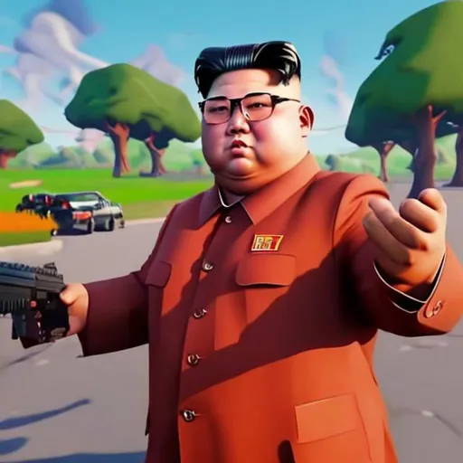 Prompt: Kim Jong Un in Fortnite 
