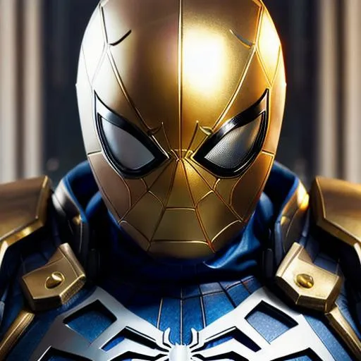 Prompt: Spider-man, epic portrait, mech armor suit, silver and golden ornament, hyper realistic, high fantasy, artstation, detailed, random background, cinematic