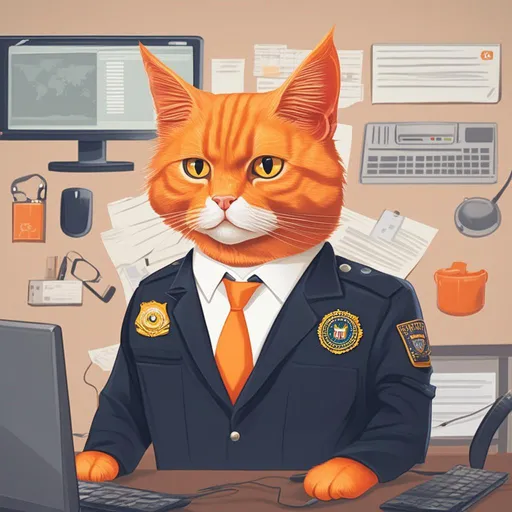 Prompt: Orange cat fbi agent