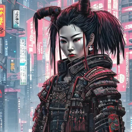 Prompt: Cyberpunk Samurai