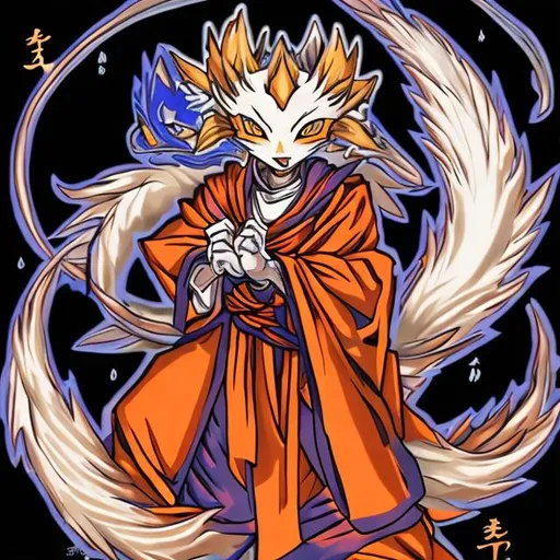 Prompt: Yugioh kitsune monk