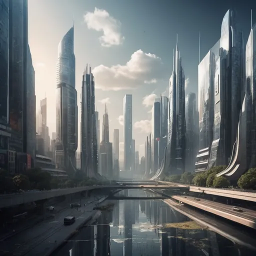 Prompt: futuristic city landscape 