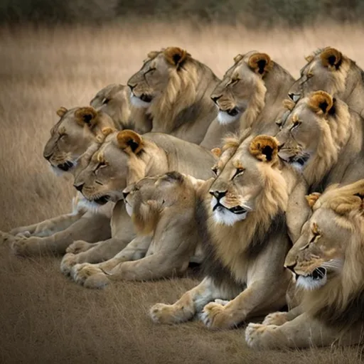 Prompt: army of lions