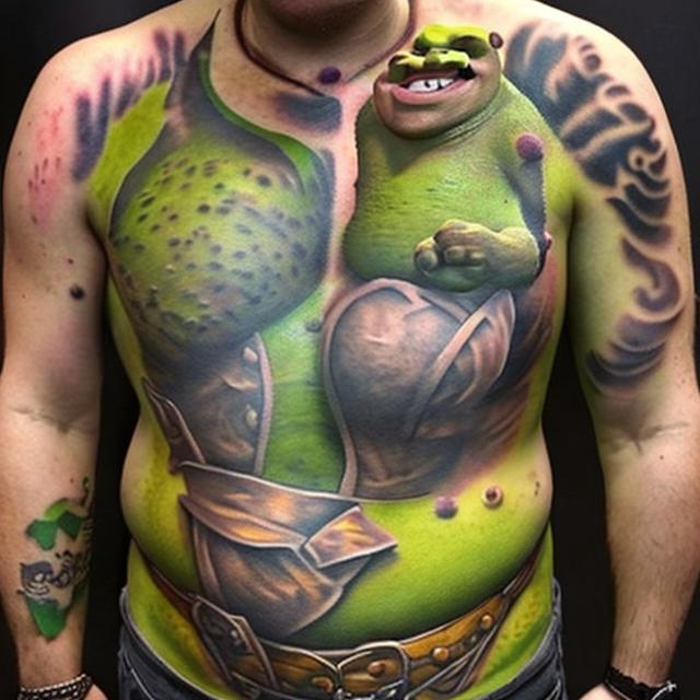 Shrek chest tattoo OpenArt