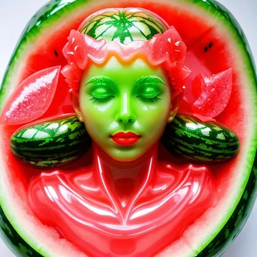 invisible transparent watermelon goddess , only the... OpenArt