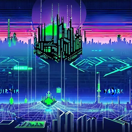 Prompt: ciberpunk massive city
