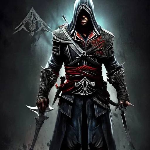 Prompt: Male Assassin's from Vlad Tepes period Assassin's Creed 