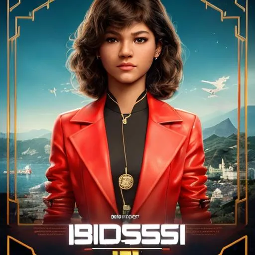 Prompt: movie poster with zendaya in center focus as billionaire bitcoin entrepreneur from hong kong background has bitcoin logo, yacht, and jet aircraft and stock charts
highly detailed, digital painting, HD quality, brown skin, artgerm, by Ilya Kuvshinov