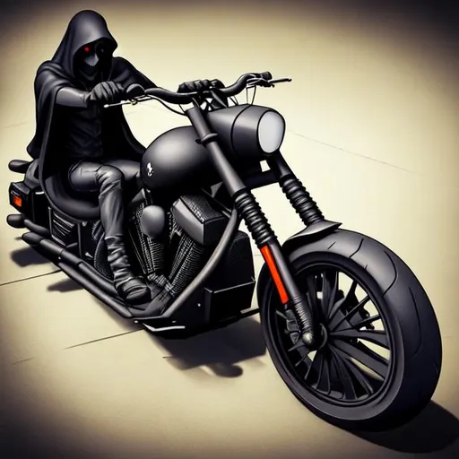 Prompt: grim reaper motorcycle