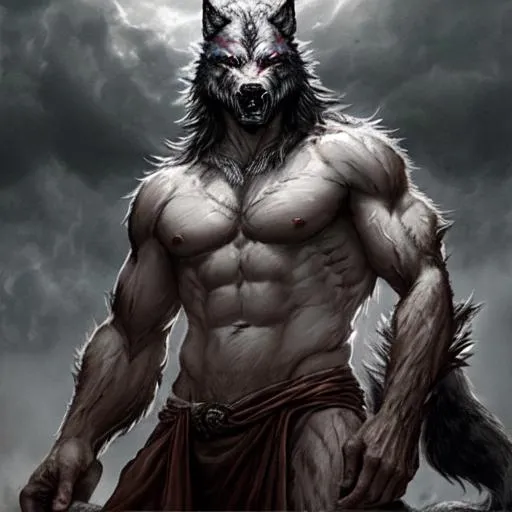 Prompt: god of werewolfs

