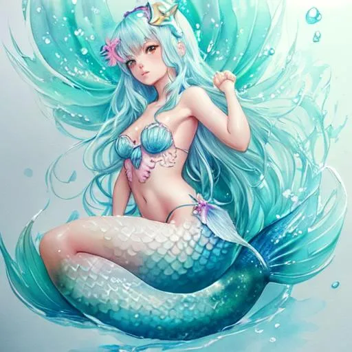 A beautiful Siren : r/AnimeSketch