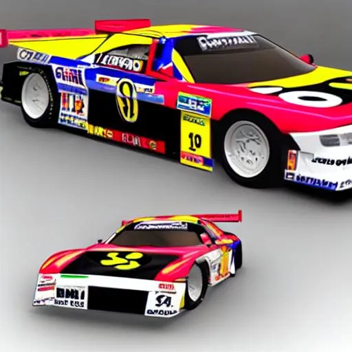 Prompt: 90s cgi race car