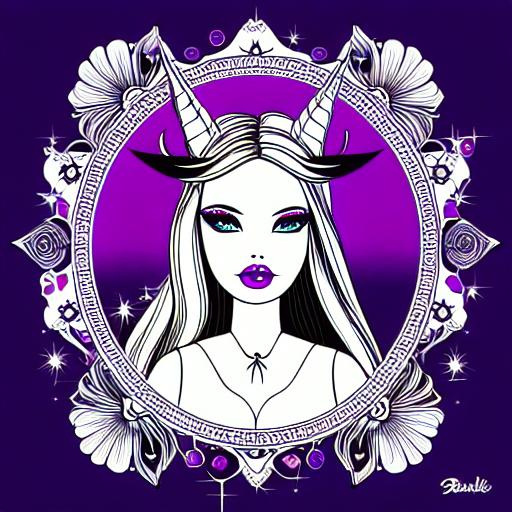 Barbie {BAPHOMET} illustration, vector, extremely de...