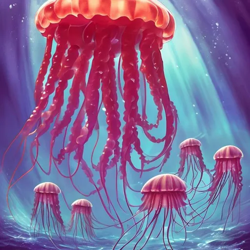 Prompt:  planet sized jellyfish men