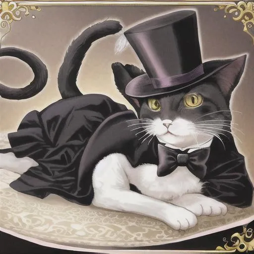 Prompt: Cat with top hat