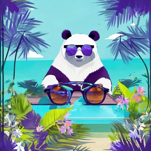 Panda cheap wearing sunglasses