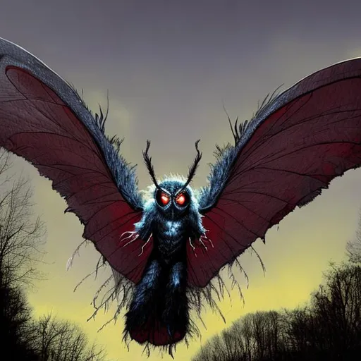 Prompt: mothman flying
