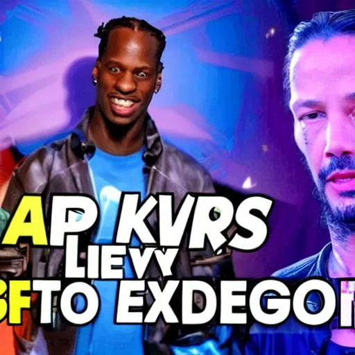 Prompt: travis scott and keanu reeves concert fortnite edp445 amogus burger ksi concert 4k thanos battle beautiful among us