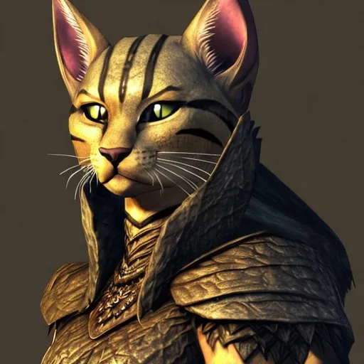 Prompt: khajiit from skyrim, anthro cat character