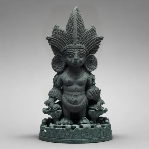 Prompt: A small statue of an ancient forgotten god. concept art