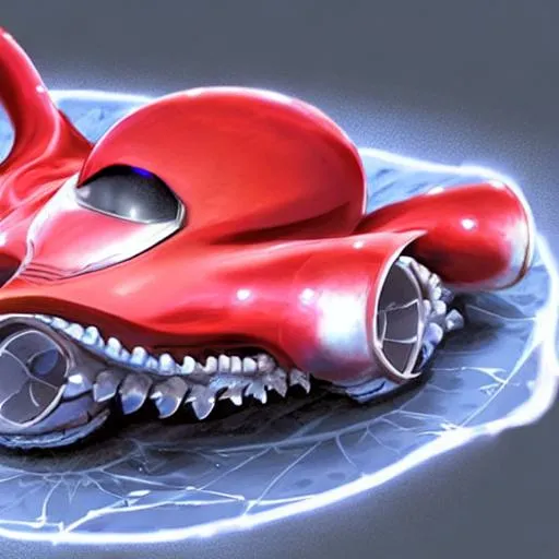 Prompt: concept art of a futuristic octopus car