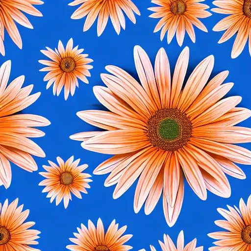 Prompt: A Gerber daisy pattern with visually striking colors
