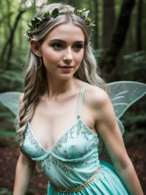 Prompt: A fairy elven woman in an enchanted forest