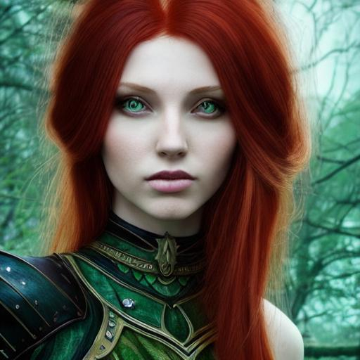 A full-body photograph of red haired, long haired wo... | OpenArt