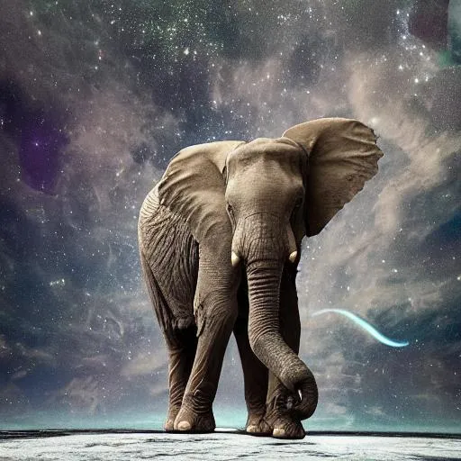 Prompt: outer space astronaut on elephant
